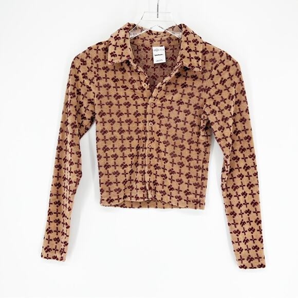 Urban Outfitters iets Fran’s Button Down Terry Top XS - Picture 2 of 6